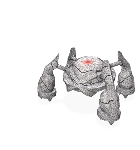 Heat source on top center of metagross model